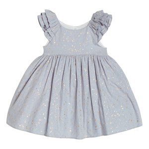 Pippa and Julie Blue Foil Dot Party Dress 18 M